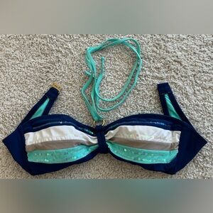 Sperry top sider bandeau sparkle bikini top size small